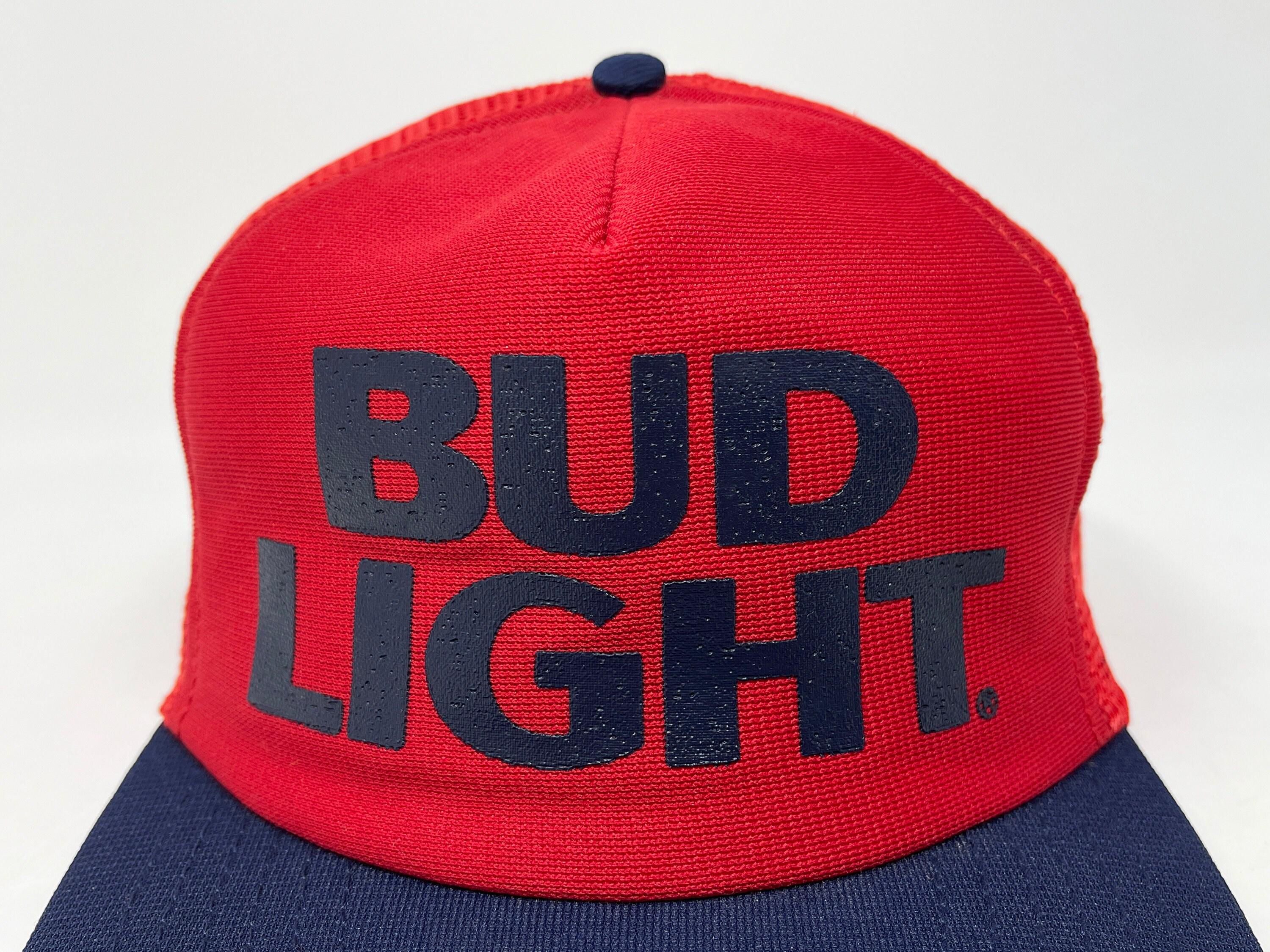 Vintage Bud Light Snapback Hat 80s 90s Budweiser Trucker Cap Beer