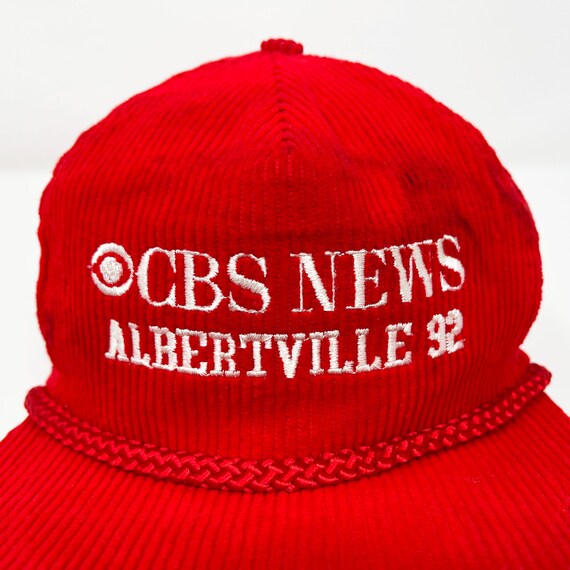Vintage CBS News Hat • Albertville 1992 Winter Olympics Corduroy