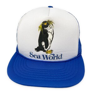 Vintage Sea World Hat 80s 90s Trucker Hat Snapback Cap Penguin H13