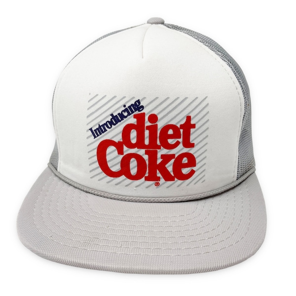 Vintage Diet Coke Hat 80s Snapback Trucker Cap Introducing Coca Cola H20