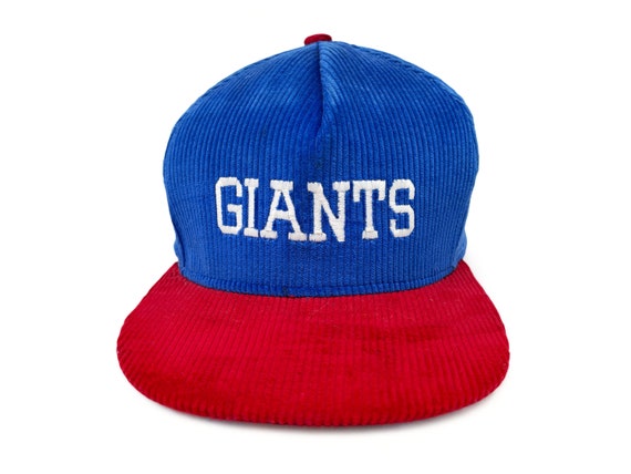 Vintage NY Giants Hat 80s 90s Corduroy Snapback Cap New York H23