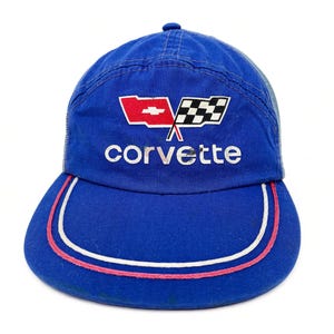 Vintage Corvette Hat 80s 90s Snapback Cap Racing DISTRESSED H25