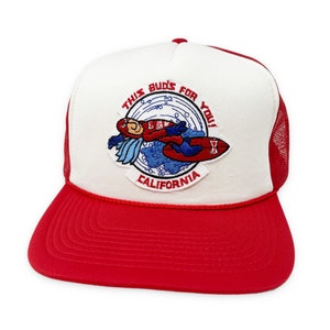 Vintage Budweiser Snapback Hat 80s Bud Man Trucker Cap Bud Light Beer California NOS H01