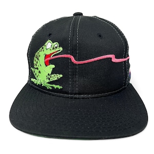 Vintage Budweiser Frogs Hat 90s Snapback Cap Mascot Beer H16