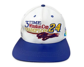 スペシャル 90's USA製 コーチ　レザー　キャップ　us製 Vintage Jeff Gordon Hat Winston Cup Champion 90s NASCAR Strapback