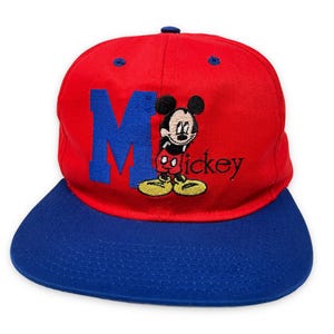 Vintage Mickey Mouse Hat 90s Snapback Cap Disney H15
