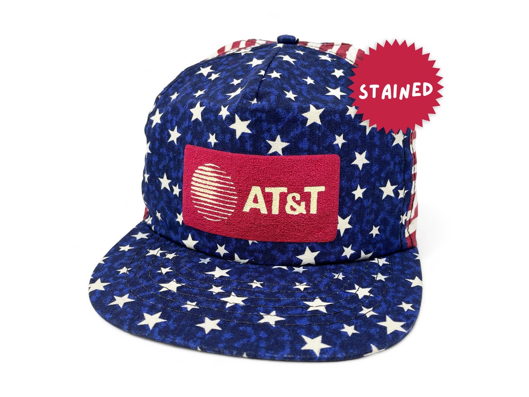 Vintage AT&T Hat 80s 90s USA America American Flag 4th of July Snapback ...