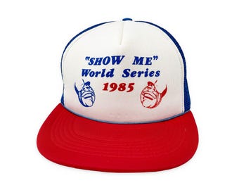 Vintage Royals Cardinals Hat 1985 Show Me World Series Snapback Trucker Cap 80s Kansas City St Louis H12