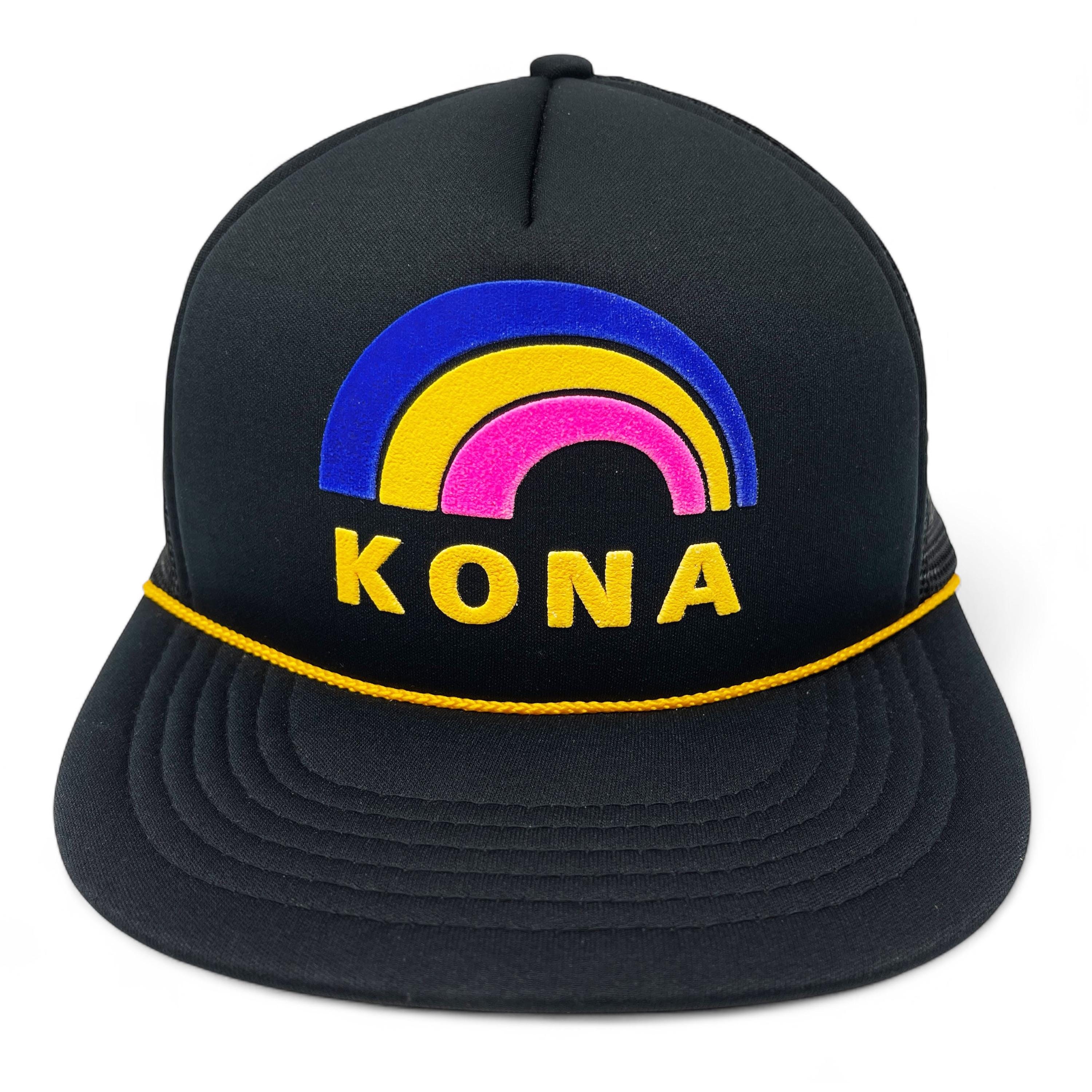 Vintage Kona Trucker Hat 80s Hawaii Snapback Cap Rainbow H06  display picture 2