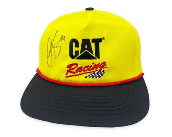 Vintage CAT Racing Hat 90s 00s NASCAR Strapback Cap Caterpillar ...