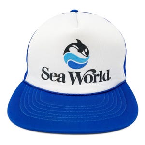 Vintage Sea World Hat 80s 90s Trucker Hat Snapback Cap Shamu H03