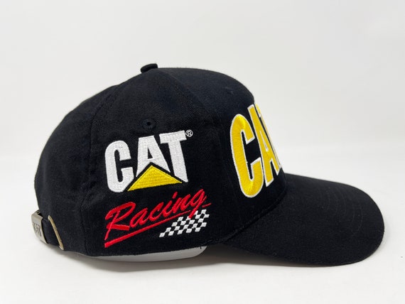 Vintage CAT Racing Hat 90s 00s NASCAR Strapback C… - image 5