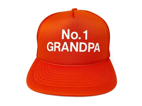 Vintage Grandpa Hat 80s 90s Snapback Trucker Cap Number One 