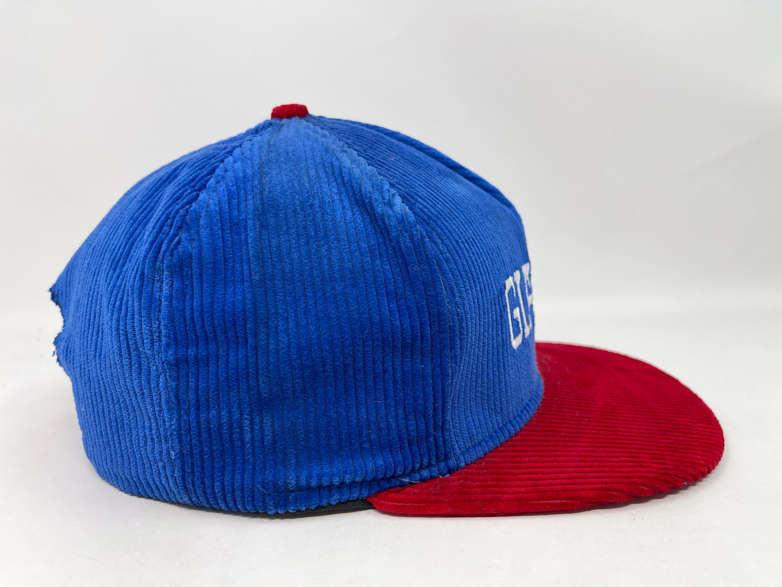 Vintage NY Giants Hat 80s 90s Corduroy Snapback Cap New York