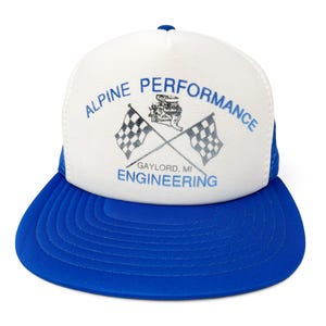 Boné vintage de corrida dos anos 80/90 da Alpine Performance Engineering, modelo snapback trucker, Gaylord, Michigan, H29