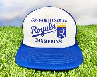 Vintage Kansas City Royals Hat 80s Snapback Trucker Cap MLB 1985 World Series Champions George Brett H10