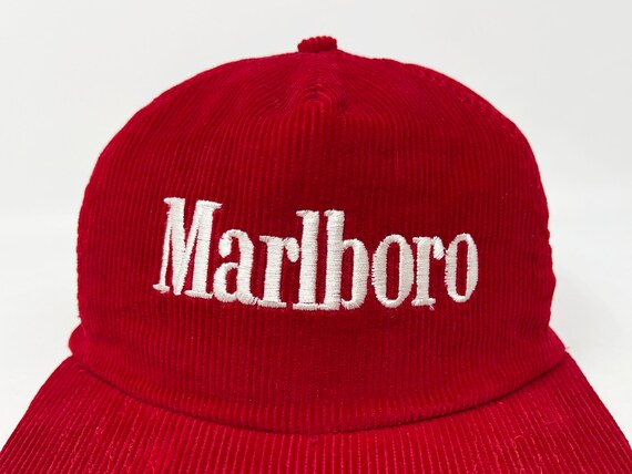 Vintage Marlboro Hat 90s Corduroy Snapback Cap Ci… - image 2