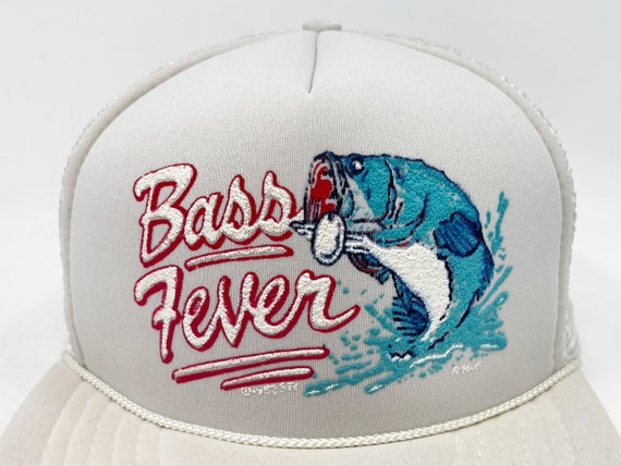 Vintage Fishing Hat Bass Fever 80s Snapback Trucker Cap H06