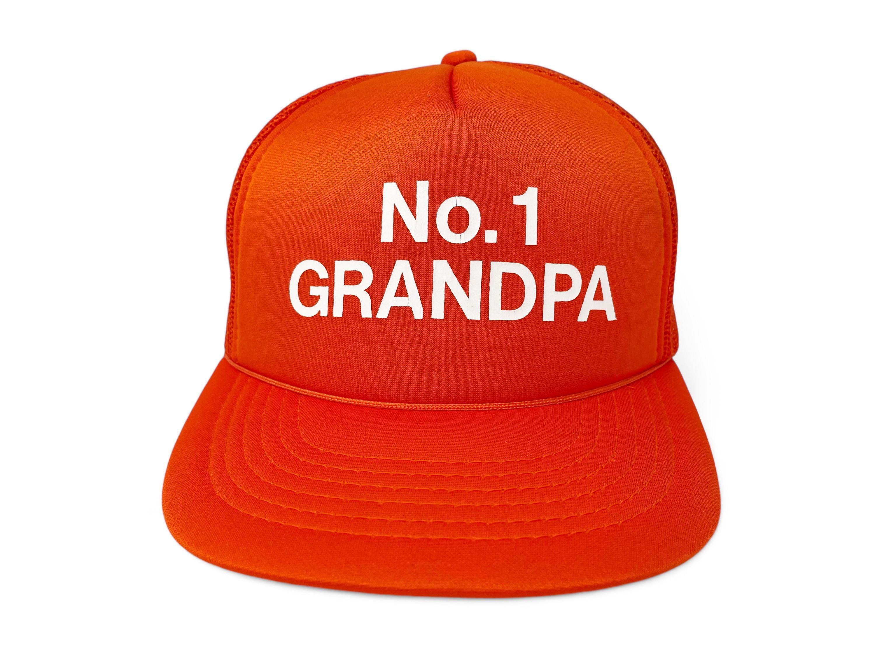Vintage Grandpa Hat 80s 90s Snapback Trucker Cap Number One #1 H27 