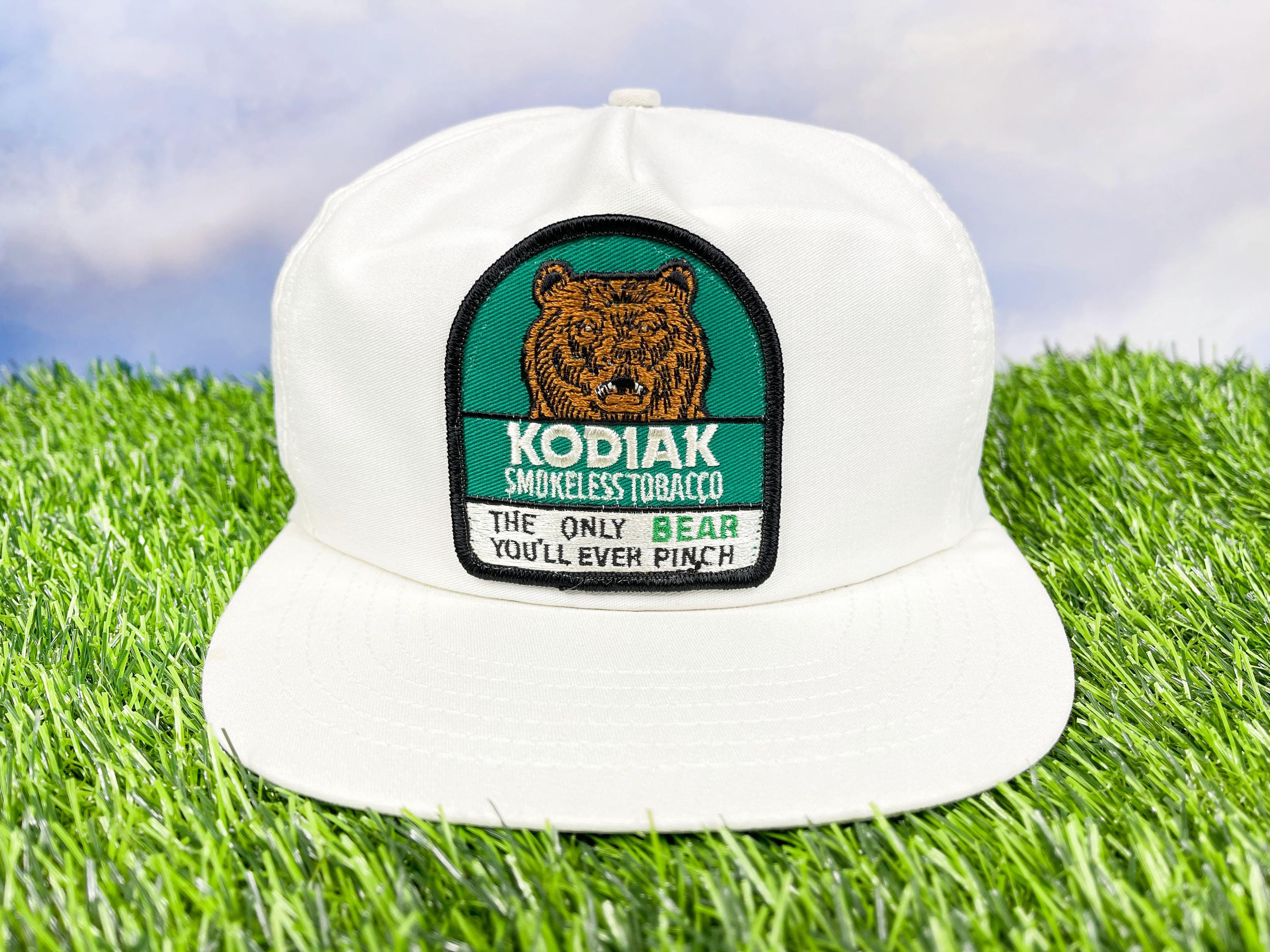 kodiak tobacco merchandise Vintage Kodiak Smokeless Tobacco Hat 80s 90s Snapback Cap Chewing STAINED  H10