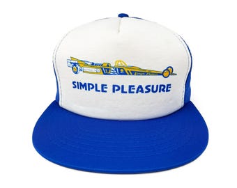 Vintage Drag Racing Hat 80s 90s Simple Pleasure Snapback Trucker Cap John Fattori H30