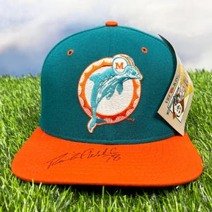 Vintage Miami Dolphins Hat 90s Snapback Cap NFL New Era Richmond Webb Autograph H07