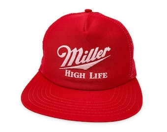 Vintage Miller High Life Hat 80s Snapback Trucker Cap FLAWED H19