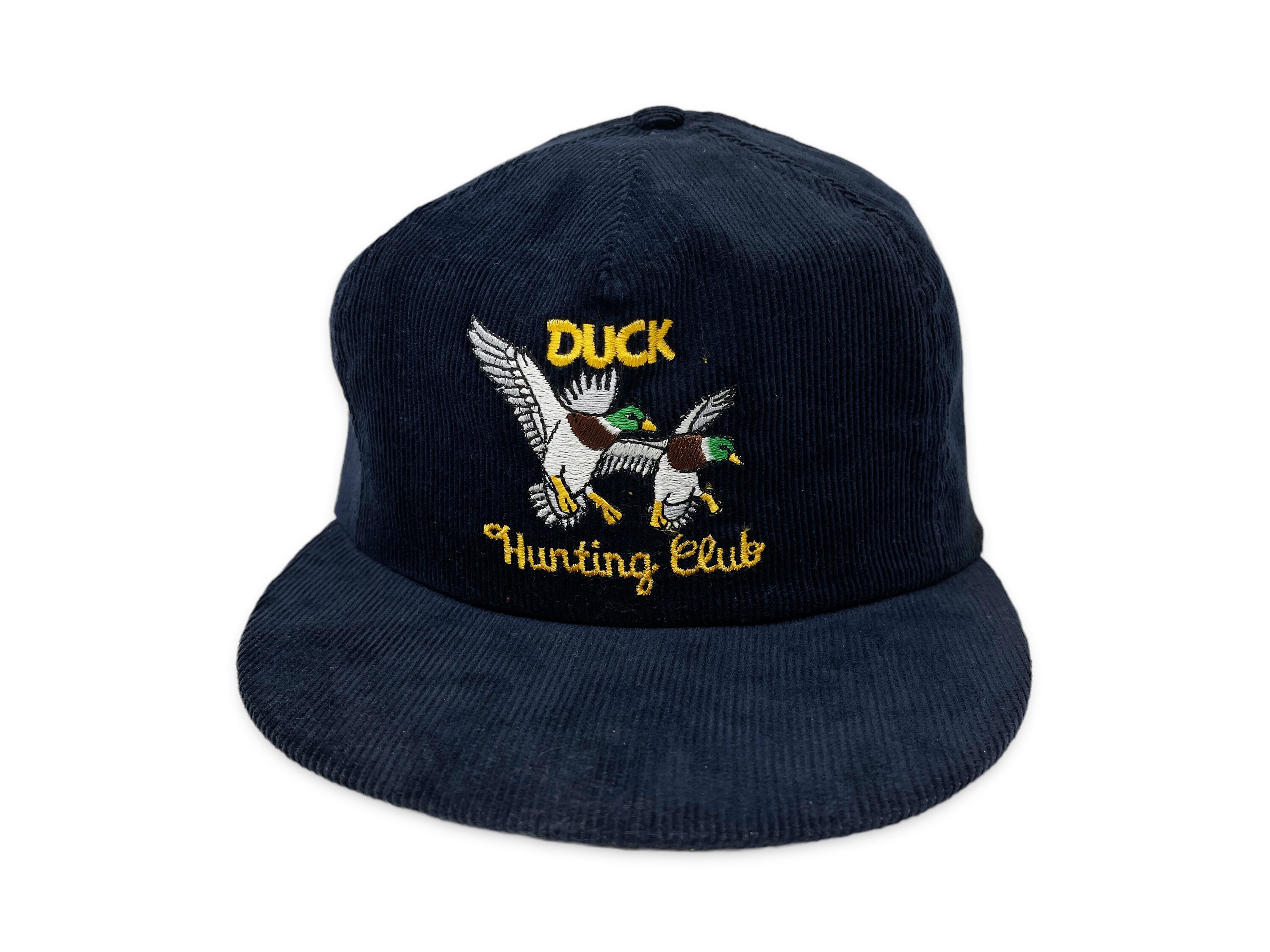 Vintage Duck Hunting Club Corduroy Snapback Hat 80s 90s Cap H01