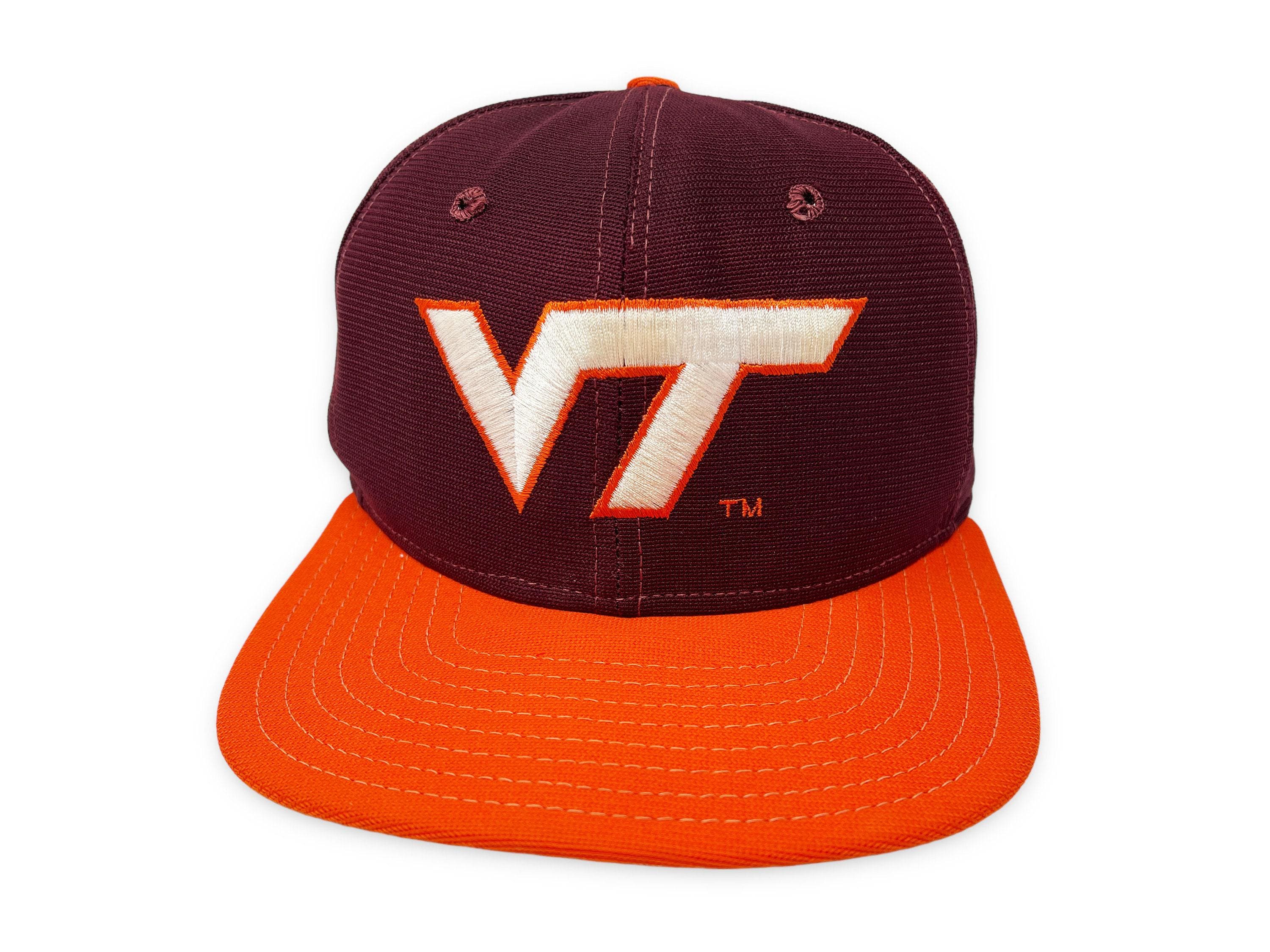 Vintage Virginia Tech Hat 80s Snapback Cap NCAA Hokies New Era