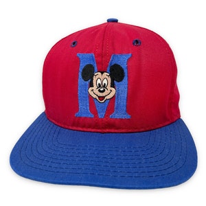 Vintage Mickey Mouse Hat 90s Snapback Cap Disney STAINED H11