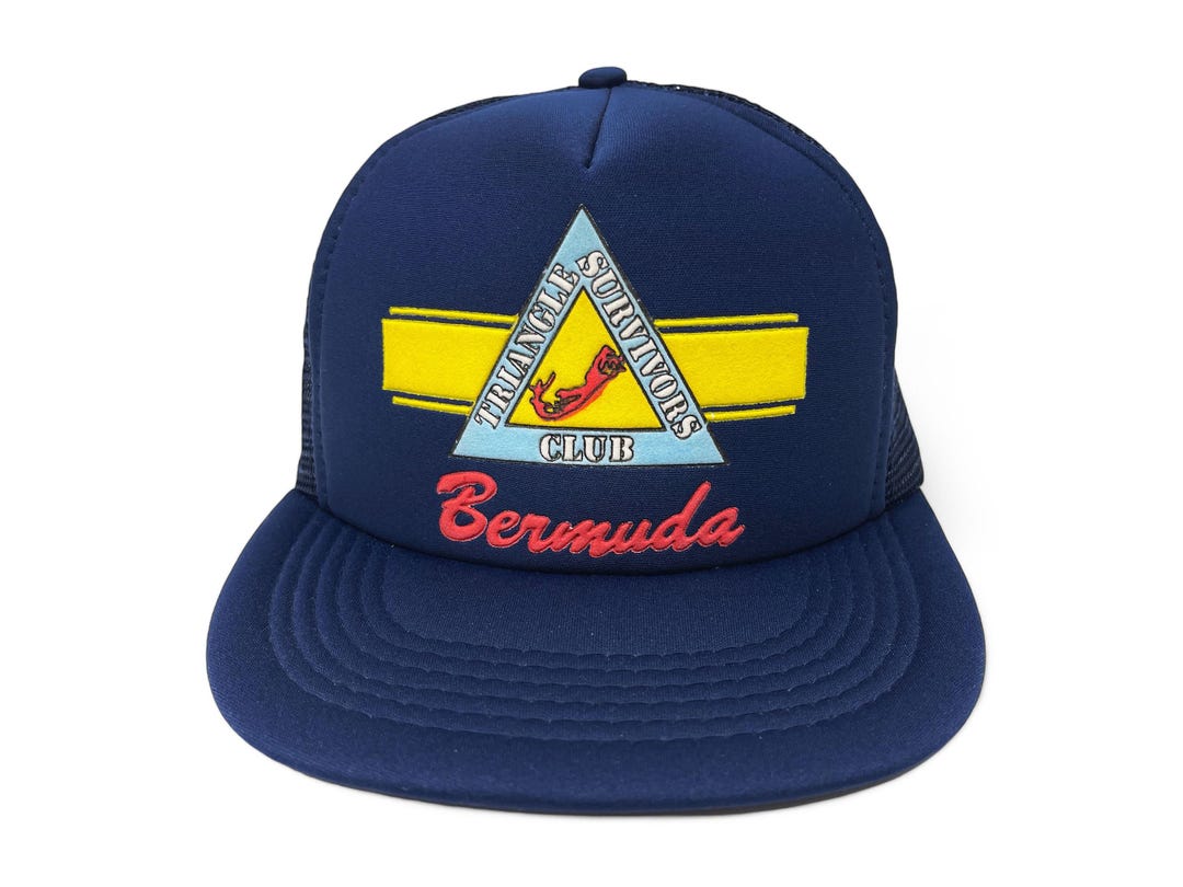 Vintage Bermuda Triangle Hat 80s 90s Snapback Trucker Cap Survivors ...