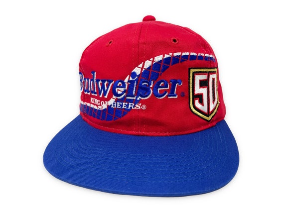 Vintage Budweiser Racing Hat 90s NASCAR Snapback … - image 1