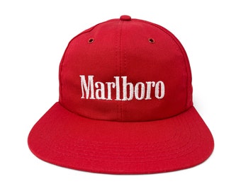 Vintage Marlboro Hat 90s Snapback Cap Cigarettes H13