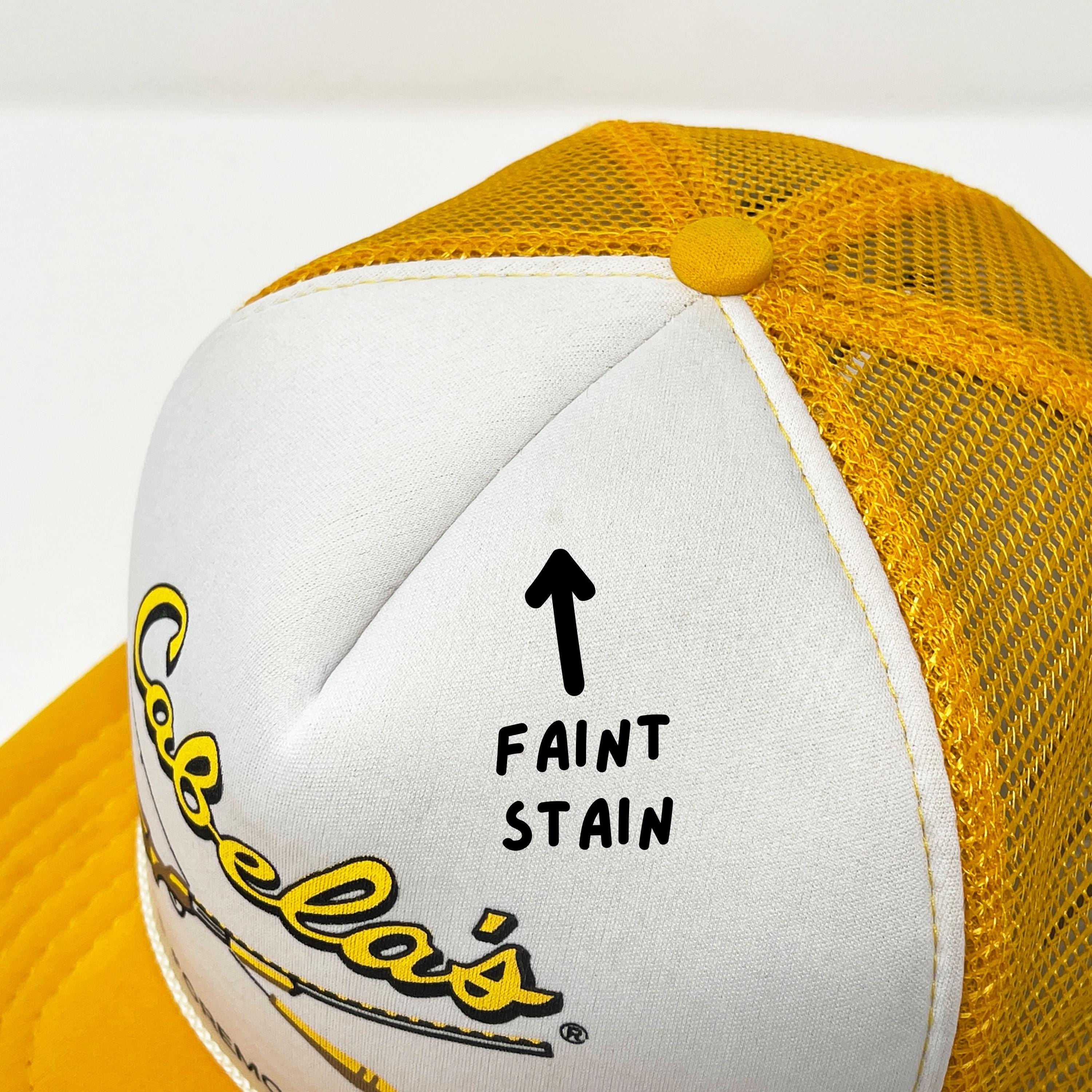 Vintage Cabela's Hat • 80s 90s Yellow Snapback Trucker Cap