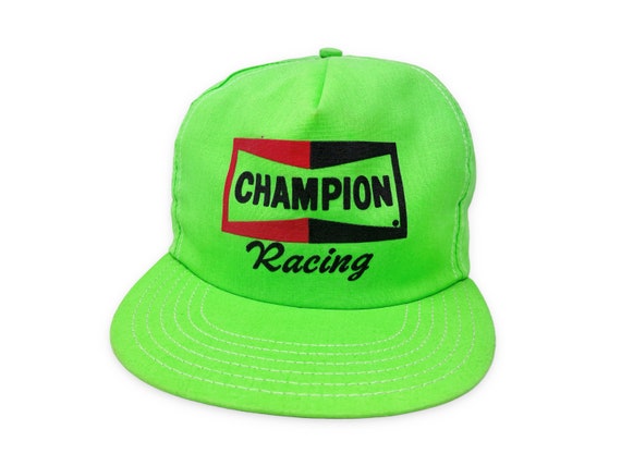 Vintage Champion Racing Snapback Hat 80s Spark Plugs Neon - Etsy