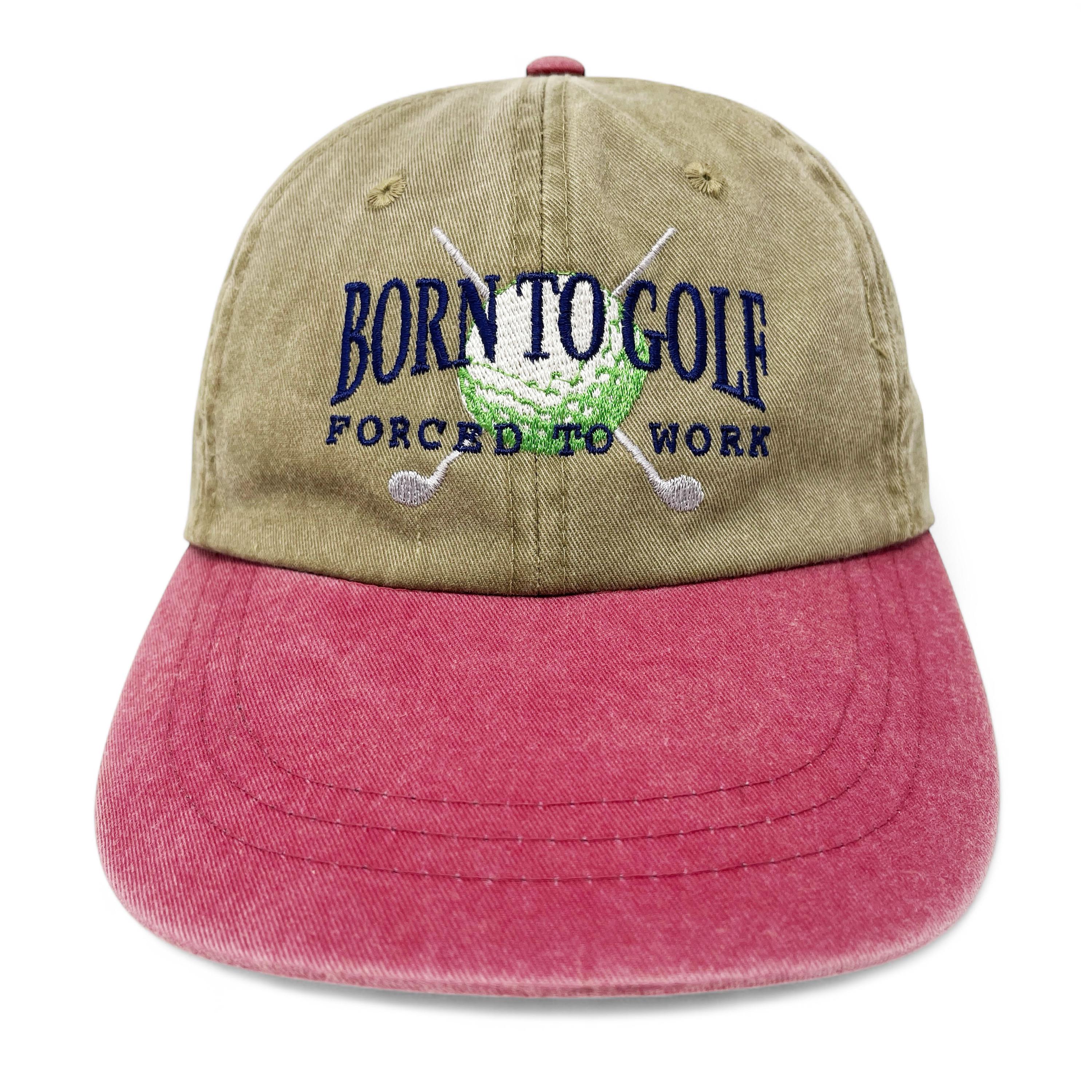 Vintage Born to Golf Forced to Work Hat 90s Y2K Golfing Strapback