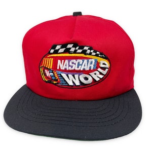 Vintage NASCAR World Hat 90s Racing Snapback Cap H19