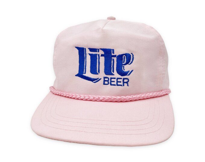 Vintage Miller Lite Hat 90s Beer Strapback Cap Pink Beer H12 Etsy