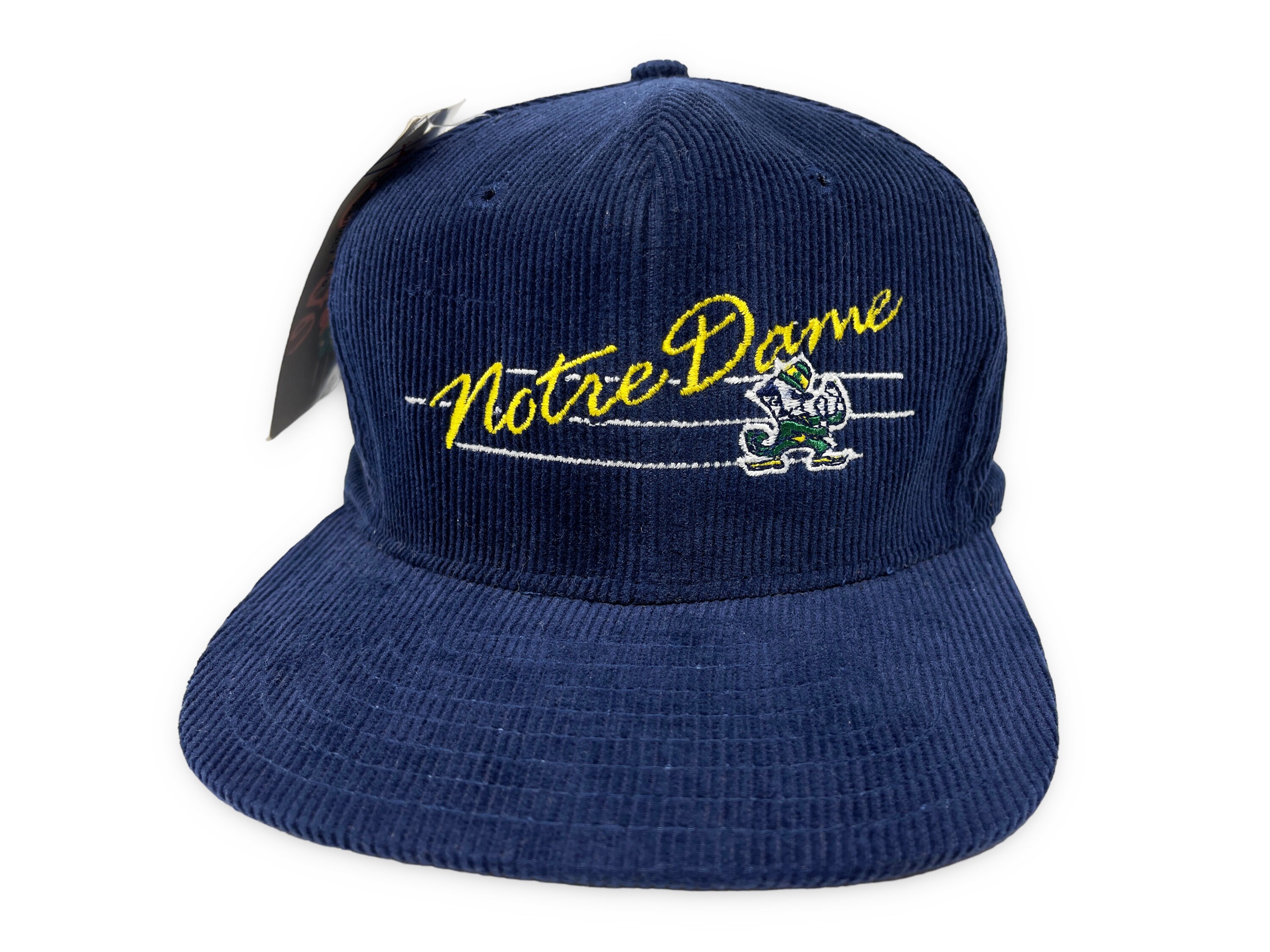 Vintage Notre Dame Hat 80s 90s Corduroy Snapback Cap  display picture 1