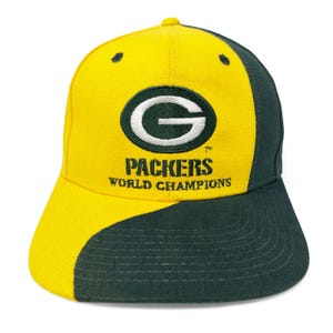 Vintage Green Bay Packers Hat • 90s NFL Snapback Cap • World Champions