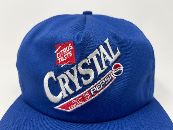 Vintage Crystal Pepsi Hat 90s Snapback Cap H17 - image 2