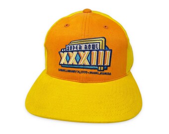 Gorra vintage del Super Bowl de 1999, gorra snapback de los 90, NFL 1999, Broncos, Falcons, teñida con agua.