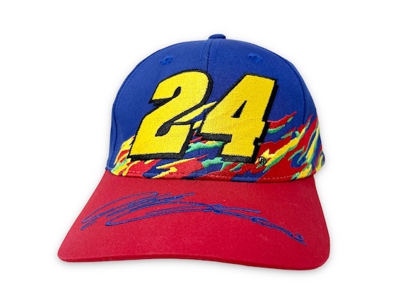 Vintage Jeff Gordon Hat 90s Strapback NASCAR Raci… - image 1