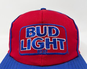Vintage Bud Light Hat 90s Snapback Cap Budweiser Red Blue