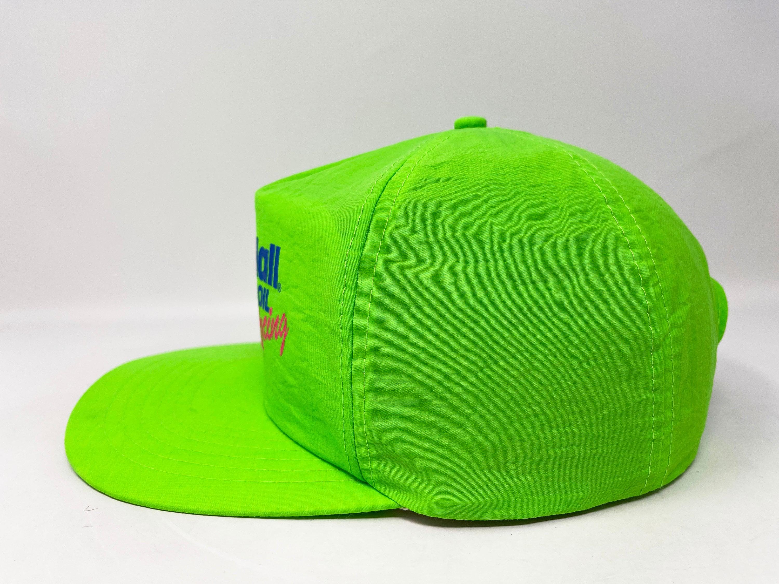 Vintage Neon Racing Hat 90s NASCAR Kendall Motor Oil Snapback Cap