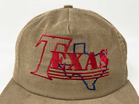 Vintage Texas Hat 80s 90s Snapback Corduroy Cap H… - image 2