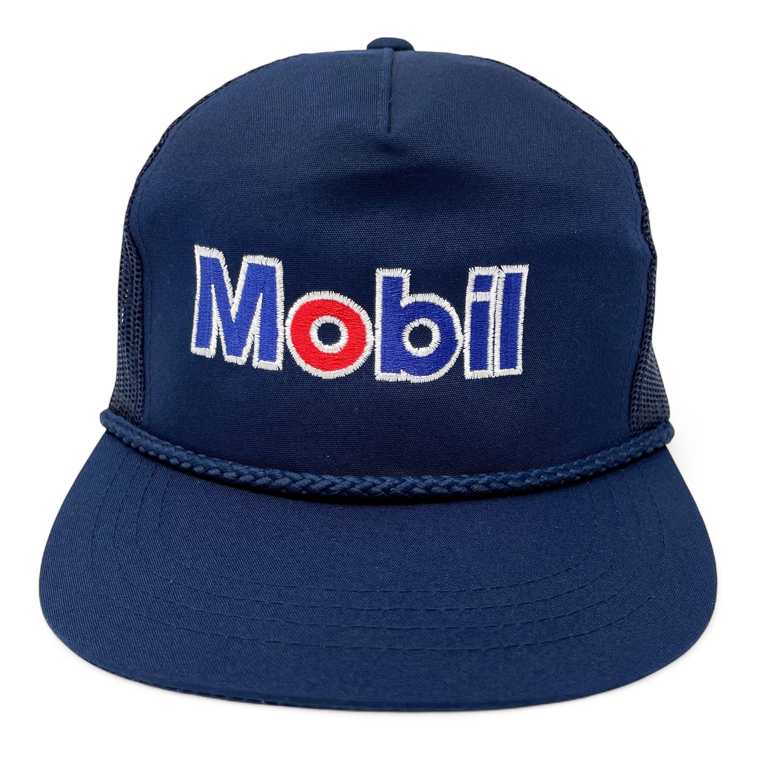 Vintage Mobil Hat • 90s Gas Station Gasoline • Blue Snapback