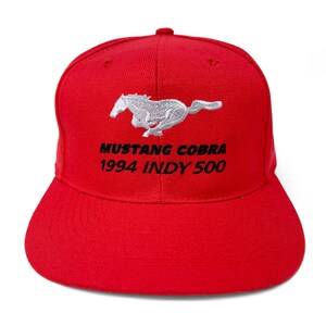 Vintage Mustang Cobra Hat 90s Snapback Cap 1994 Indy 500 Ford Racing NASCAR H07