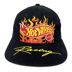 Vintage Hot Wheels Racing Hat • 90s NASCAR Strapback Cap • Kyle Petty #44 Flames