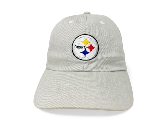Vintage Steelers Hat Y2K Pittsburgh Khaki Strapback Cap NFL H12